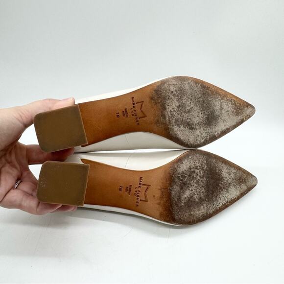 Marc Fisher Cream Block Heel Pumps - Picture 12 of 13
